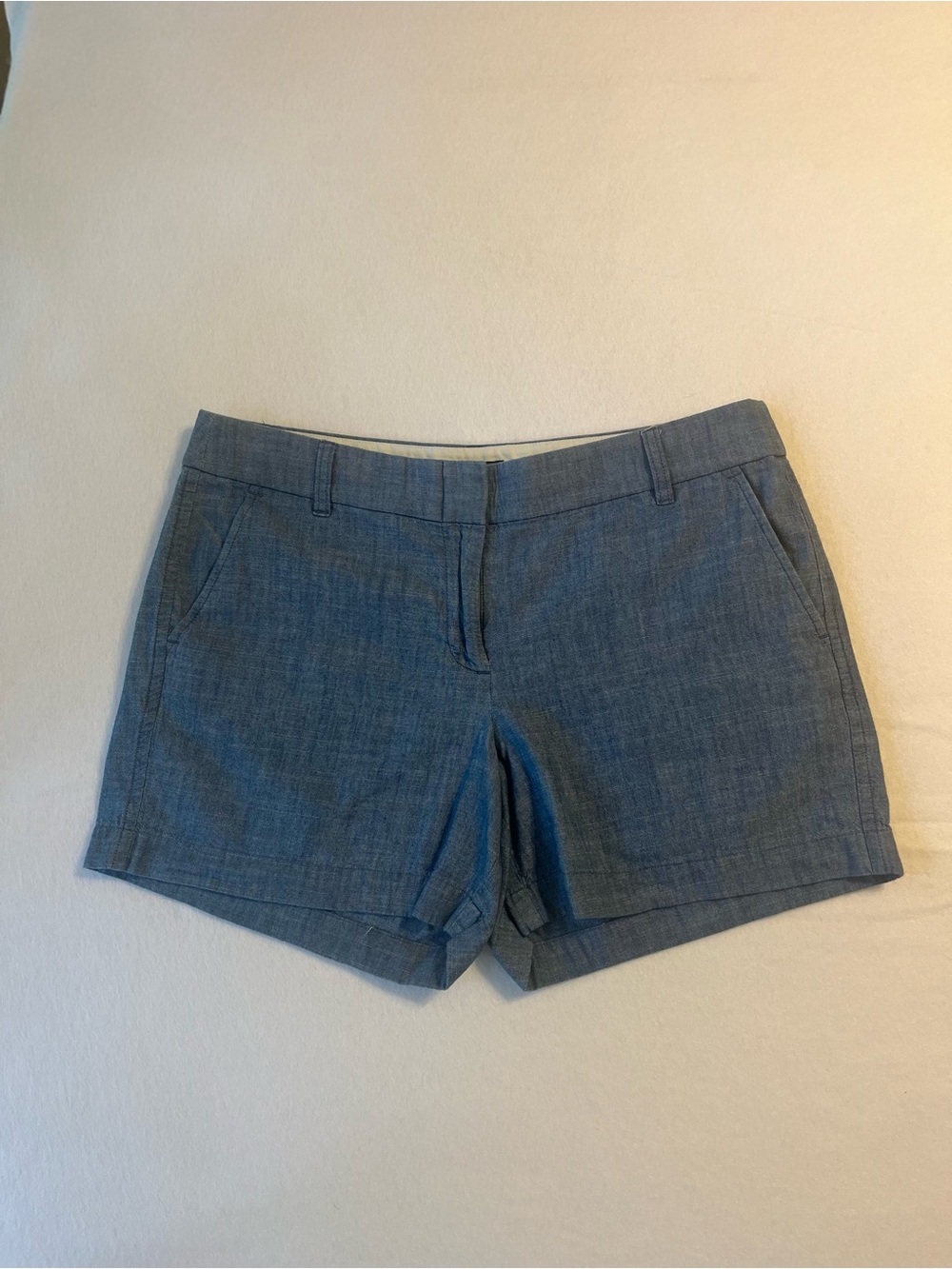 J. Crew Chambray High-Rise Shorts - Blue